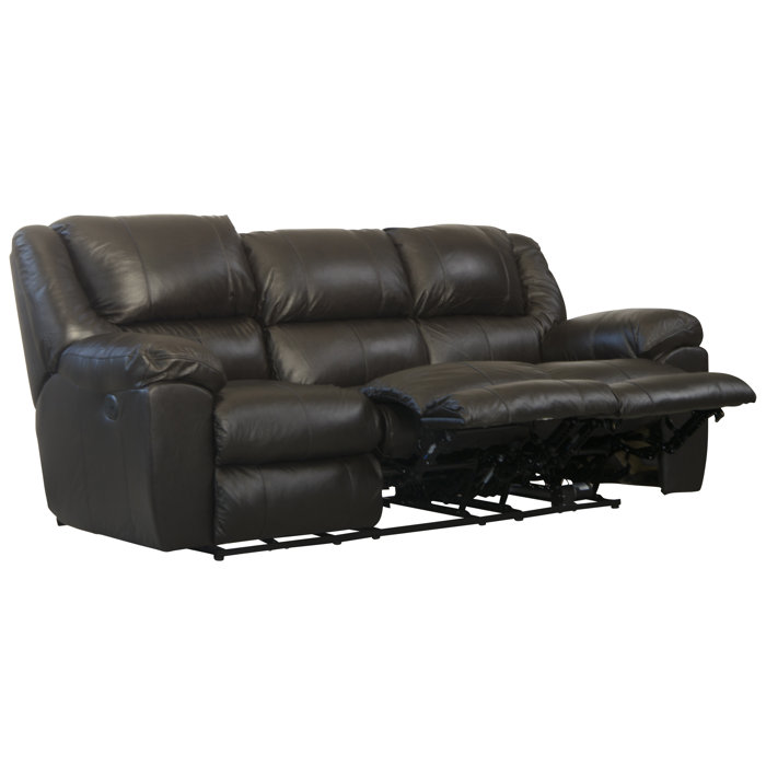 Wade Logan® Baraona 90" Leather Match Pillow Top Arm Reclining Sofa